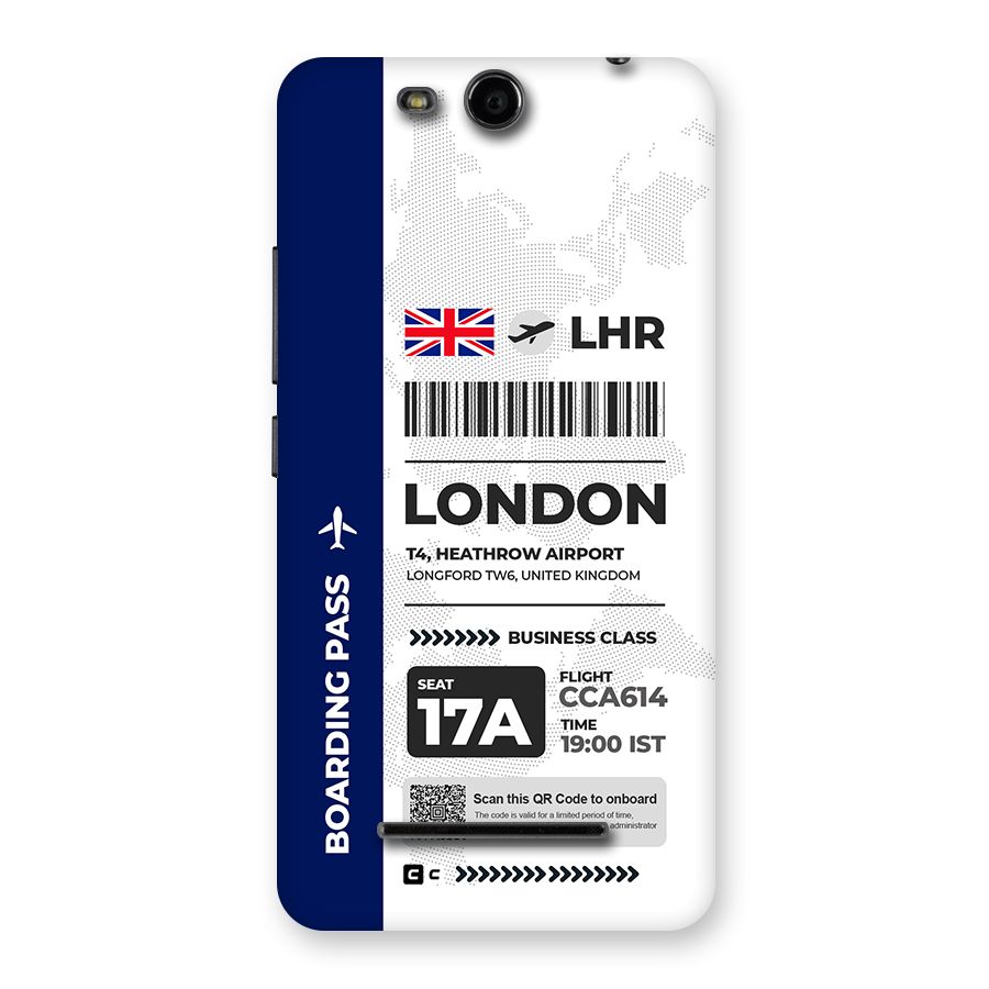 International Boarding Pass London Back Case for Canvas Juice 3 Q392