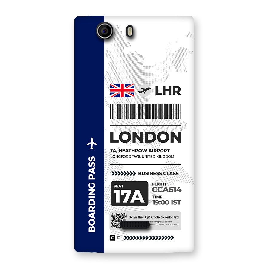 International Boarding Pass London Back Case for Canvas Nitro 2 E311