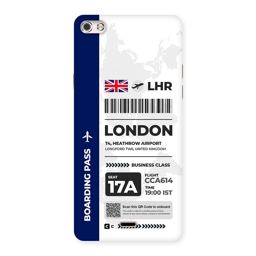 International Boarding Pass London Back Case for Canvas Silver 5