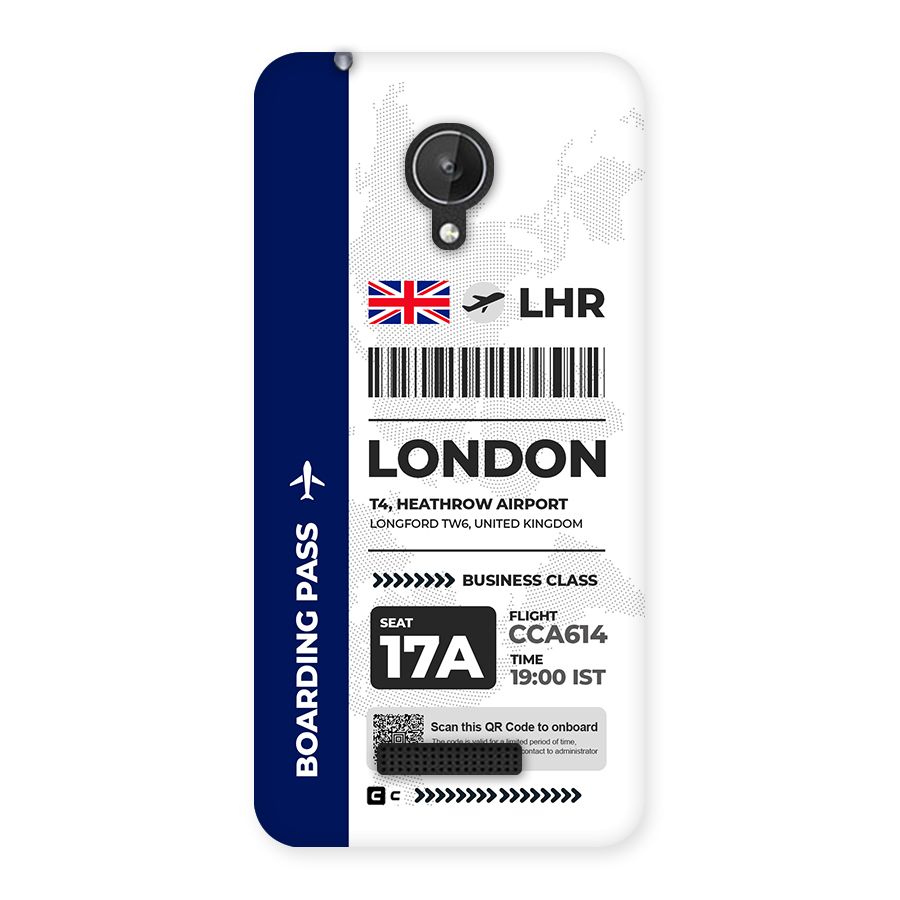 International Boarding Pass London Back Case for Canvas Spark Q380