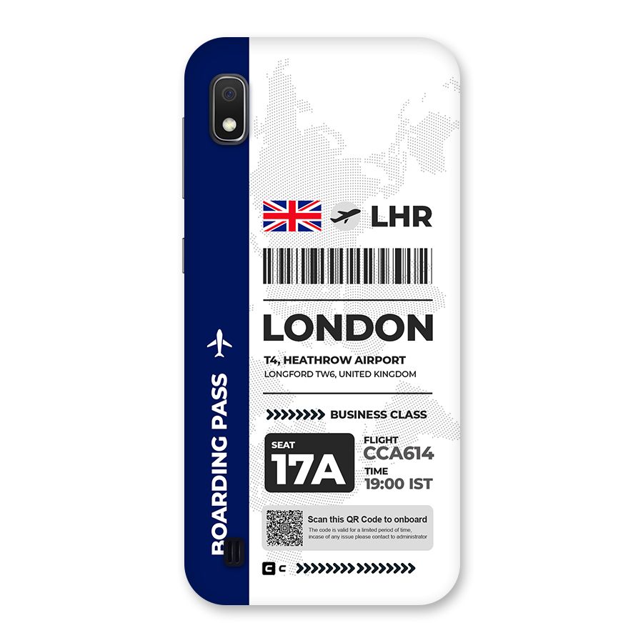 International Boarding Pass London Back Case for Galaxy A10