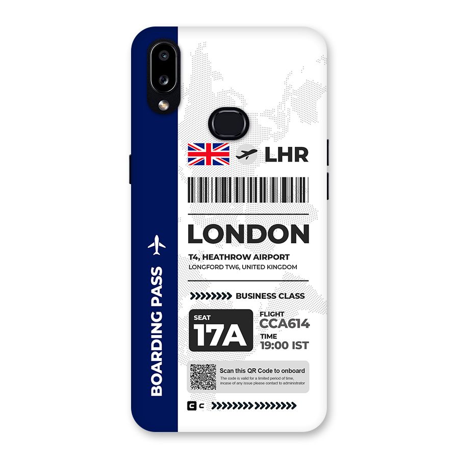 International Boarding Pass London Back Case for Galaxy A10s