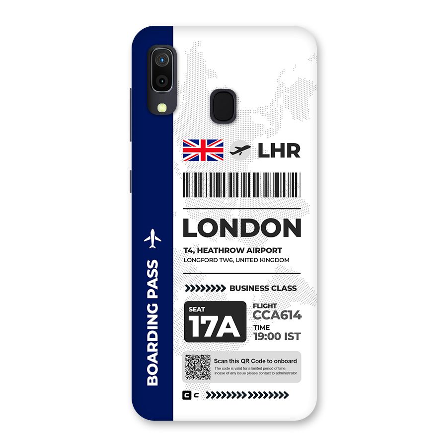 International Boarding Pass London Back Case for Galaxy A20