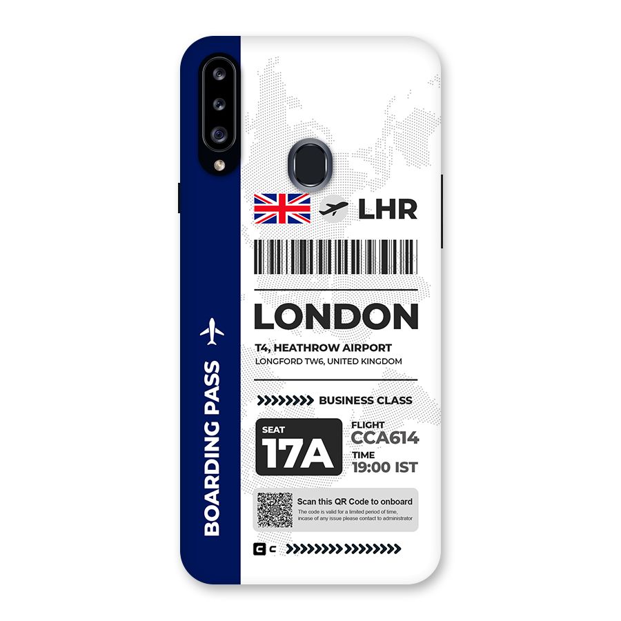 International Boarding Pass London Back Case for Galaxy A20s