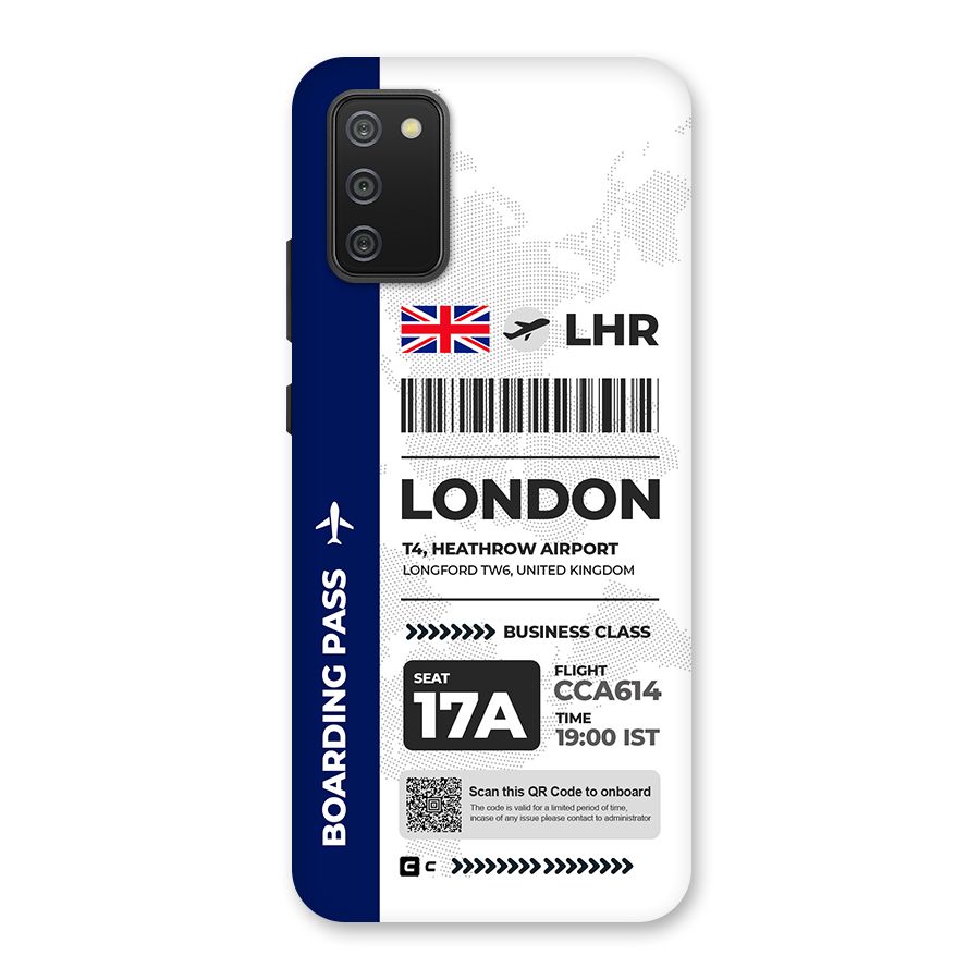 International Boarding Pass London Back Case for Galaxy M02s