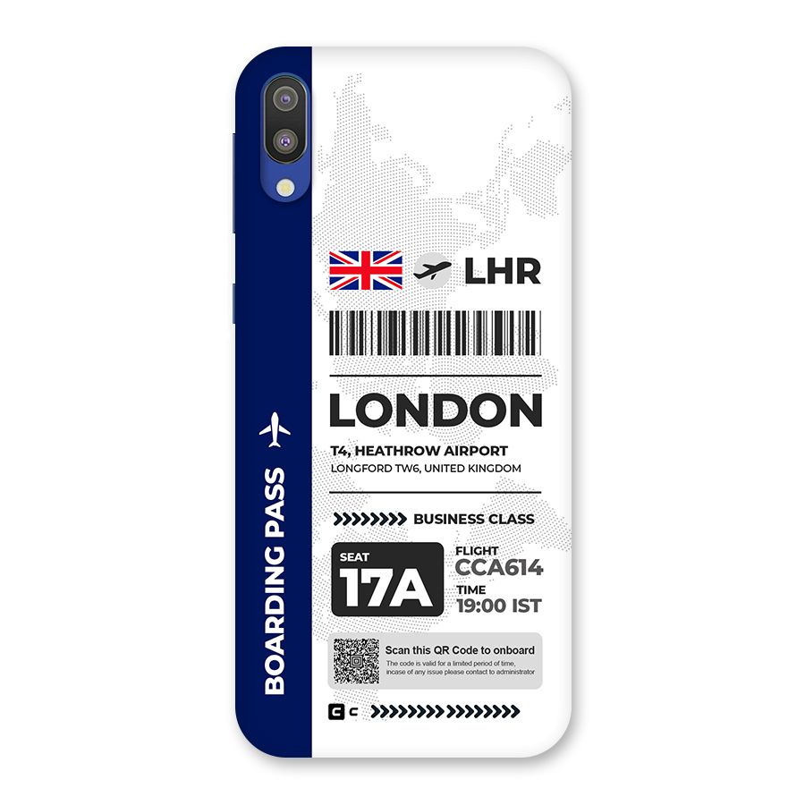 International Boarding Pass London Back Case for Galaxy M10