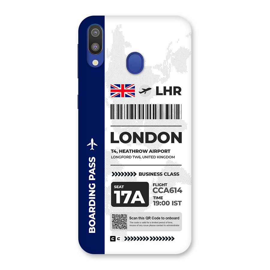 International Boarding Pass London Back Case for Galaxy M20