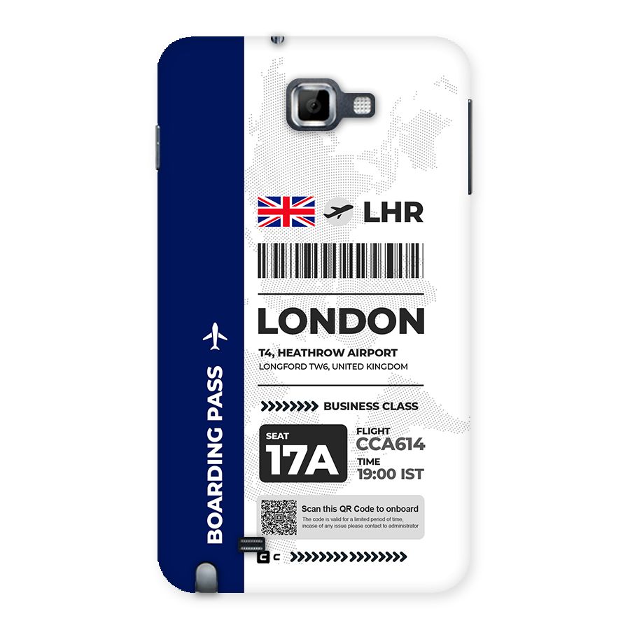 International Boarding Pass London Back Case for Galaxy Note
