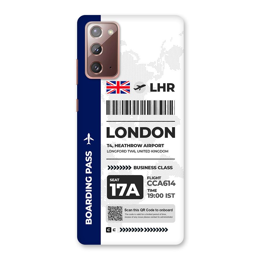 International Boarding Pass London Back Case for Galaxy Note 20
