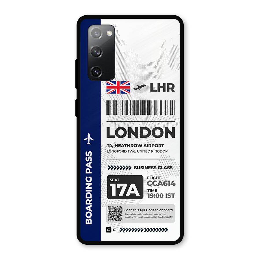 International Boarding Pass London Metal Back Case for Galaxy S20 FE 5G