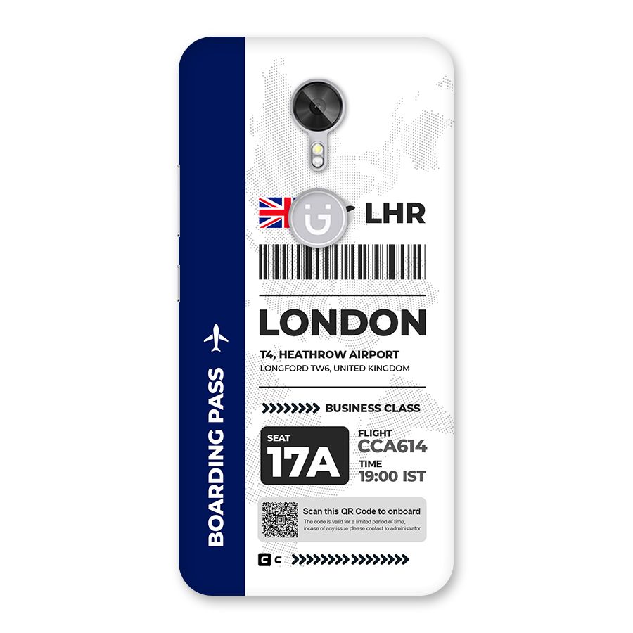 International Boarding Pass London Back Case for Gionee A1