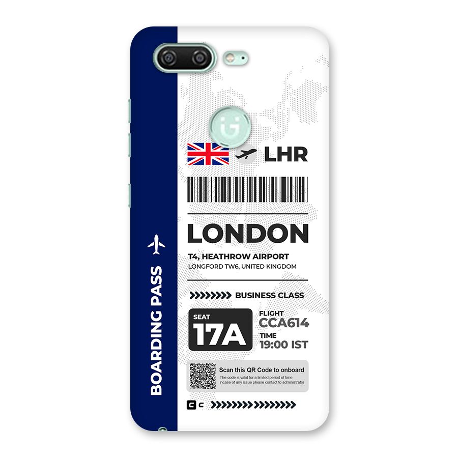 International Boarding Pass London Back Case for Gionee S10