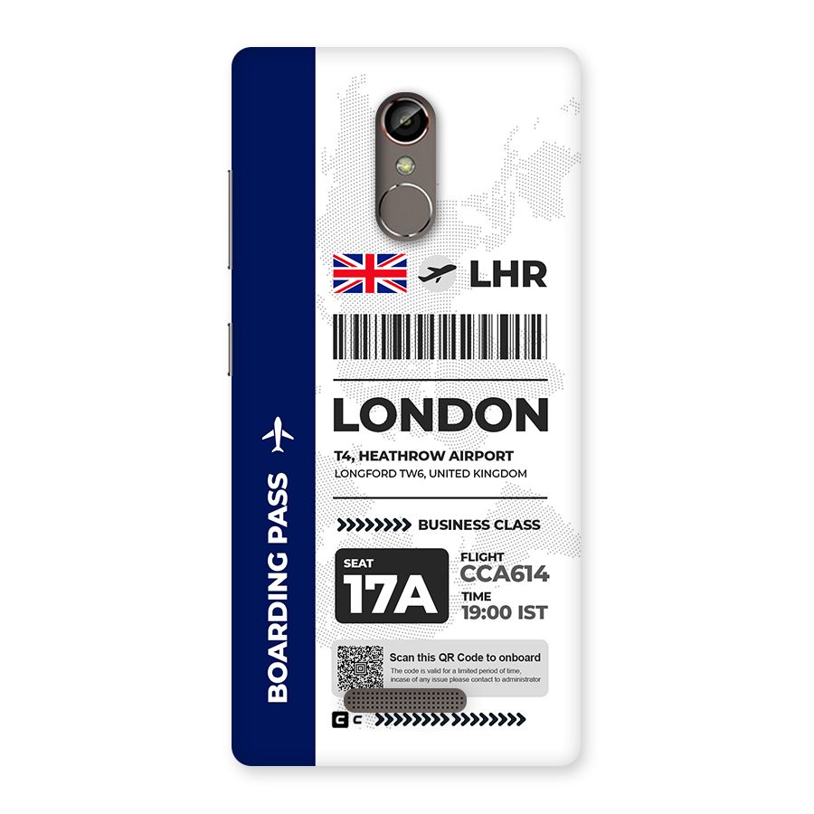 International Boarding Pass London Back Case for Gionee S6s