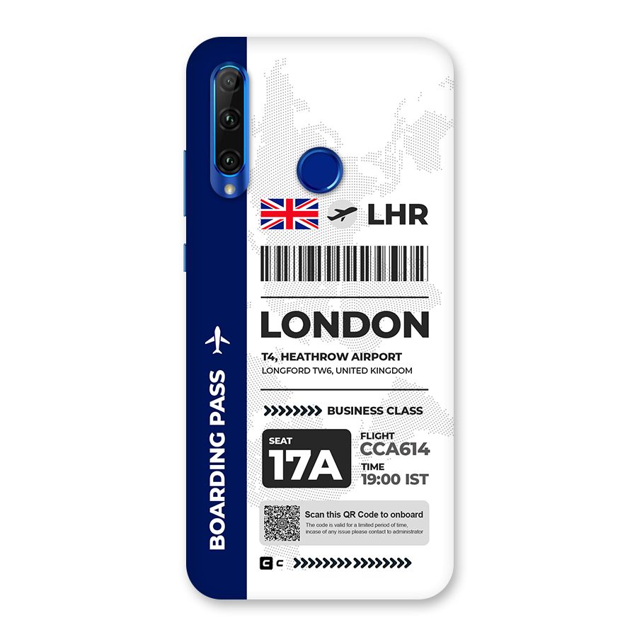 International Boarding Pass London Back Case for Honor 20i
