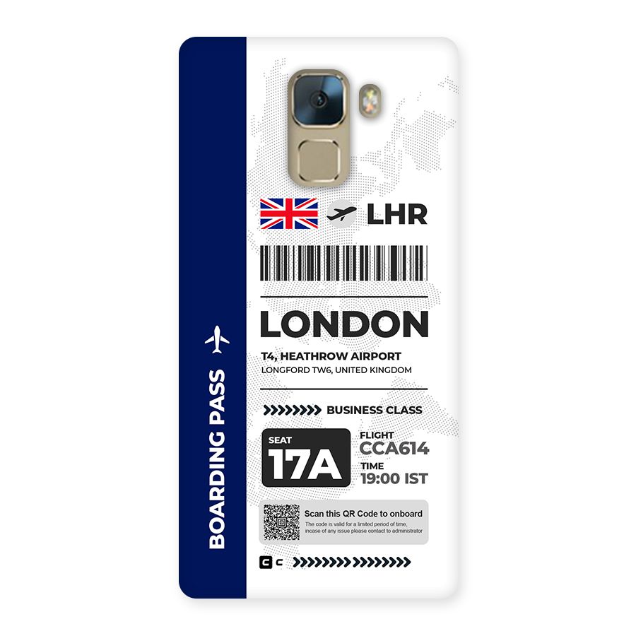 International Boarding Pass London Back Case for Honor 7