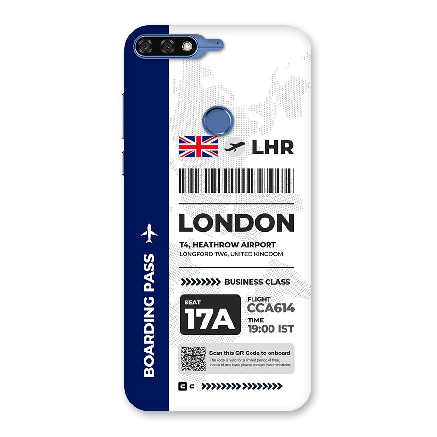 International Boarding Pass London Back Case for Honor 7C
