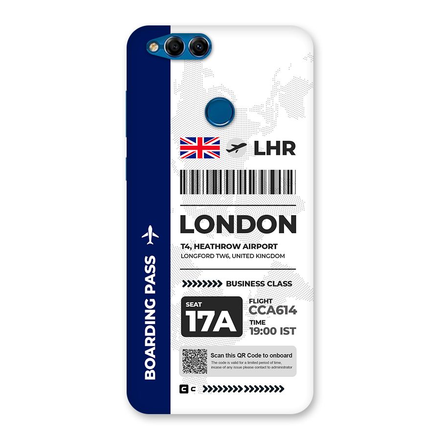 International Boarding Pass London Back Case for Honor 7X