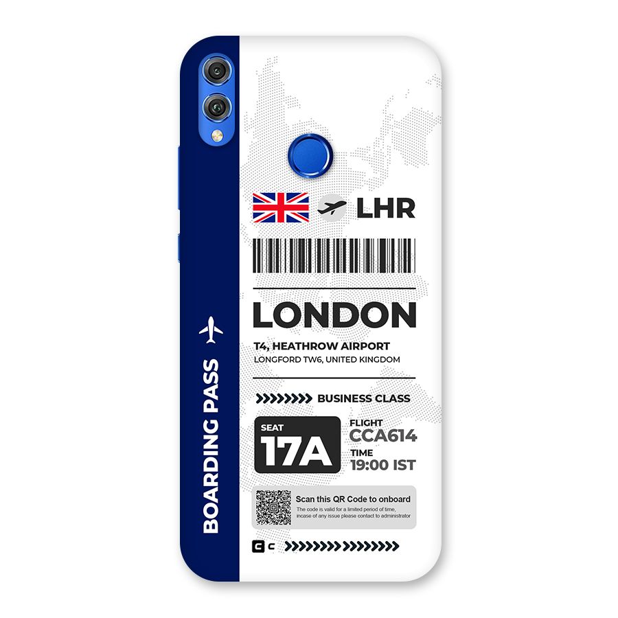 International Boarding Pass London Back Case for Honor 8X