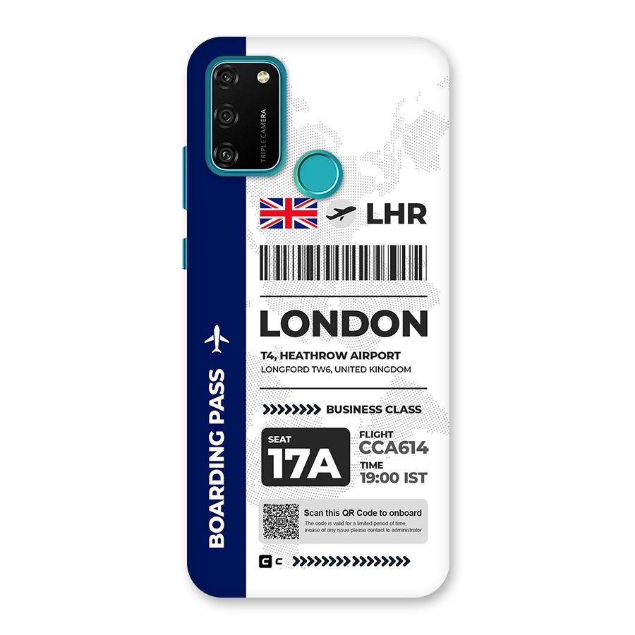 International Boarding Pass London Back Case for Honor 9A