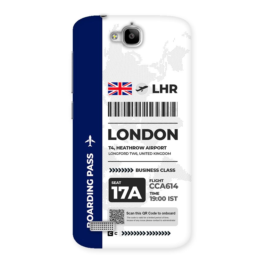 International Boarding Pass London Back Case for Honor Holly