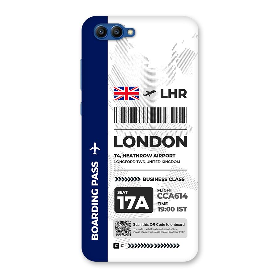International Boarding Pass London Back Case for Honor View 10