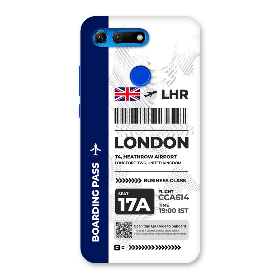 International Boarding Pass London Back Case for Honor View 20