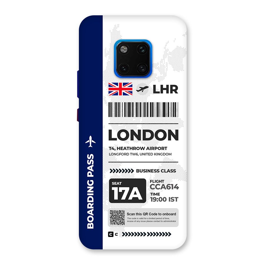 International Boarding Pass London Back Case for Huawei Mate 20 Pro