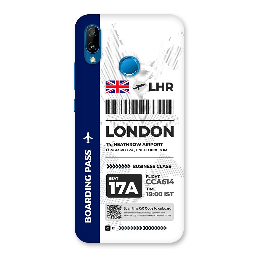 International Boarding Pass London Back Case for Huawei P20 Lite