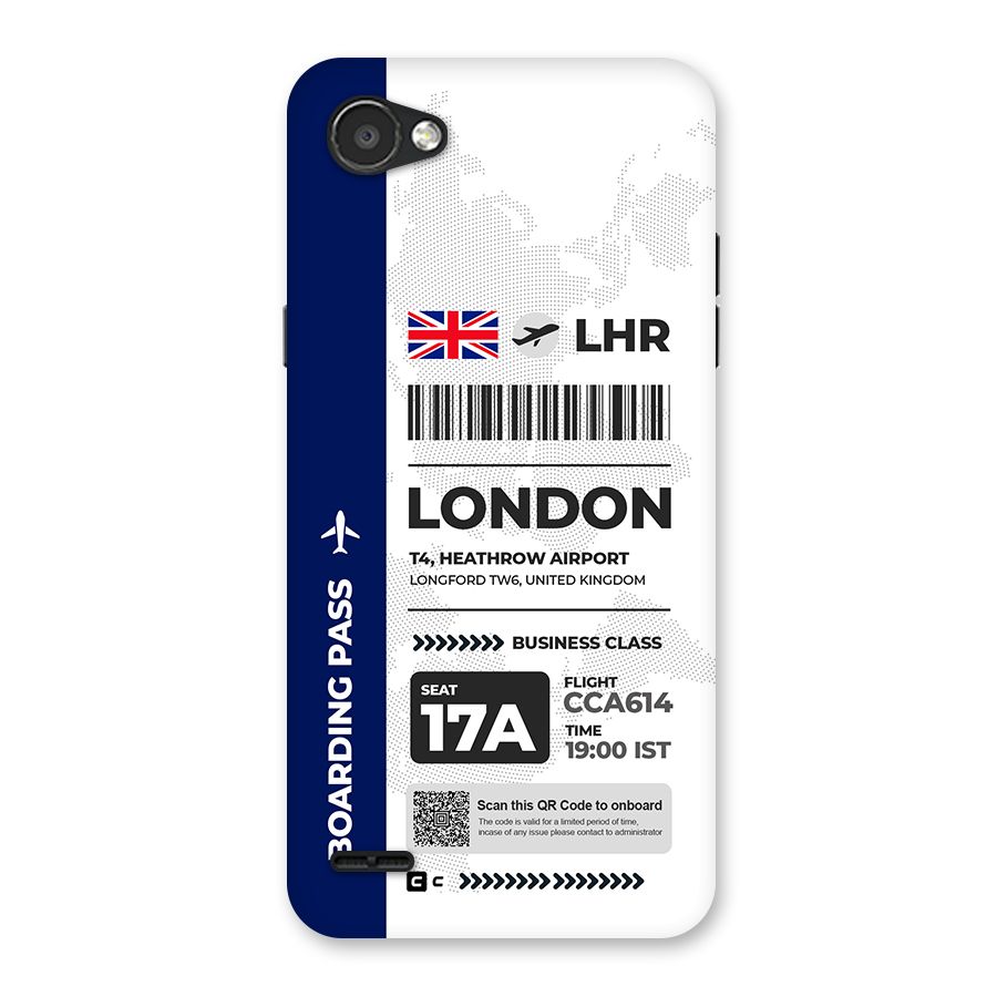 International Boarding Pass London Back Case for LG Q6