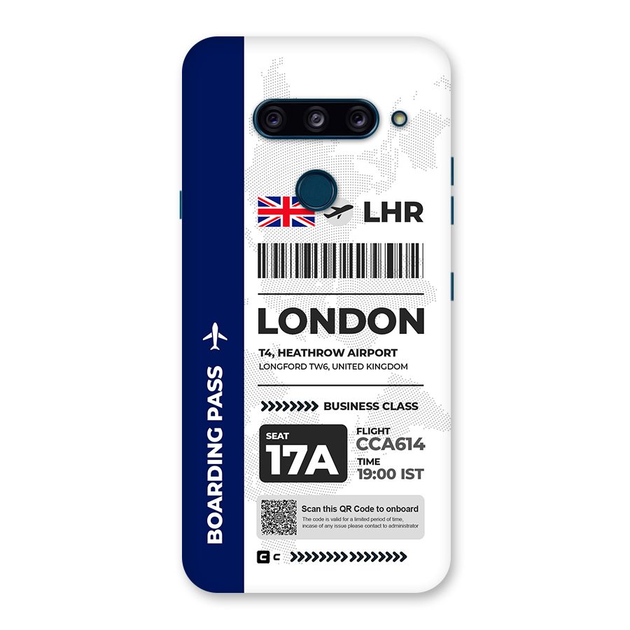 International Boarding Pass London Back Case for LG  V40 ThinQ