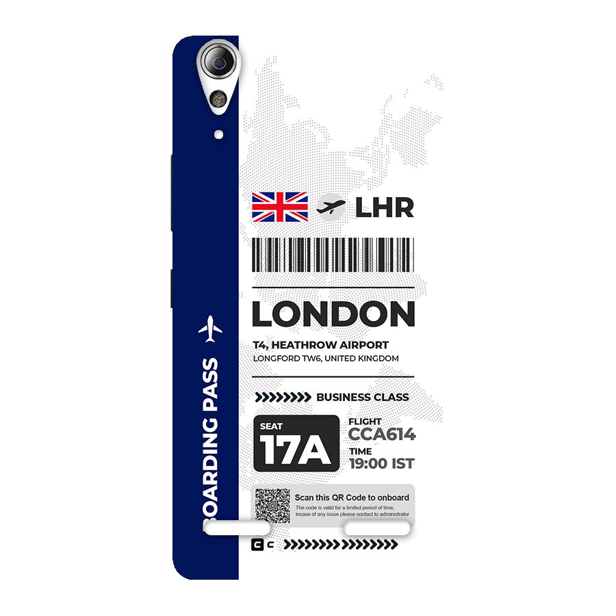 International Boarding Pass London Back Case for Lenovo A6000 Plus