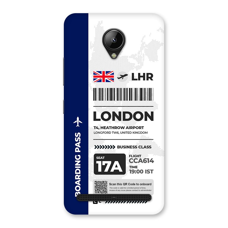 International Boarding Pass London Back Case for Lenovo C2
