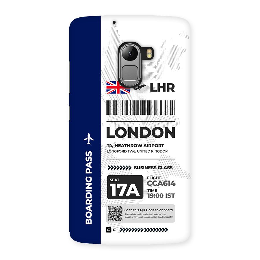 International Boarding Pass London Back Case for Lenovo K4 Note