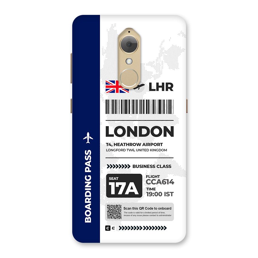 International Boarding Pass London Back Case for Lenovo K8