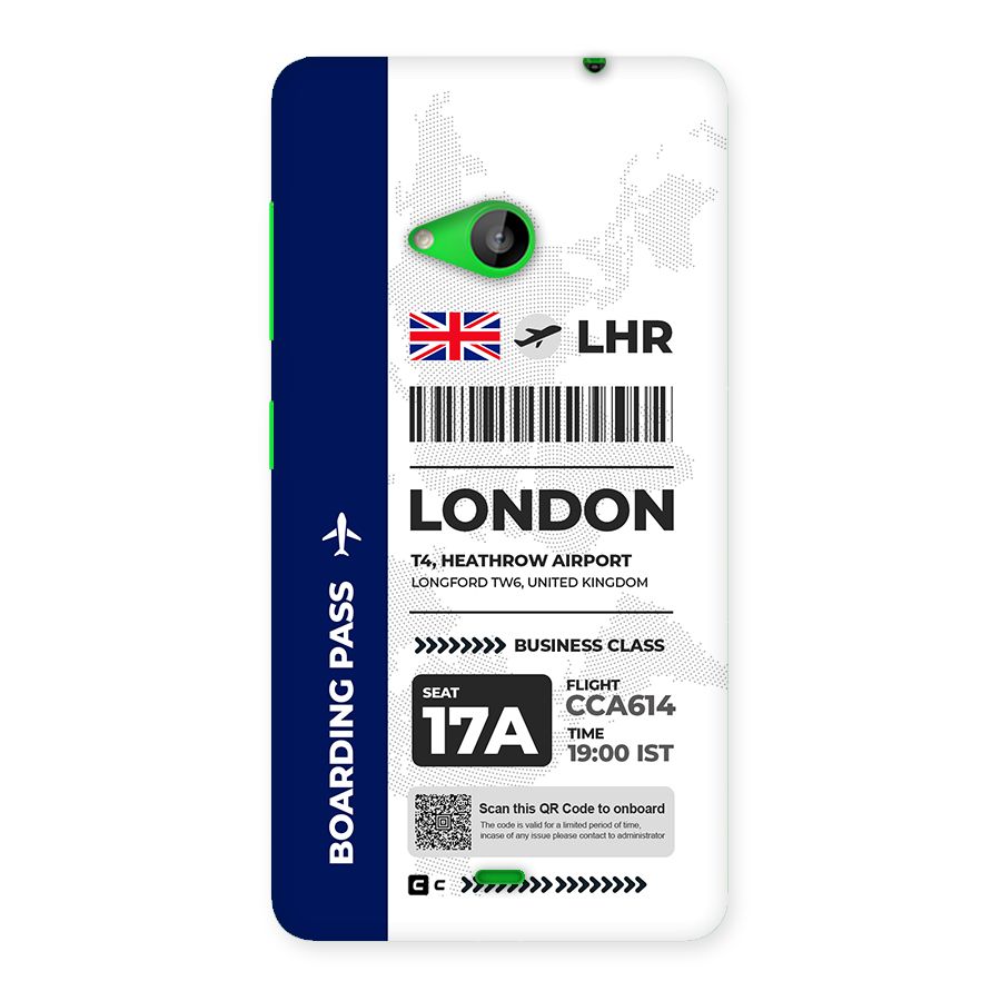 International Boarding Pass London Back Case for Lumia 535
