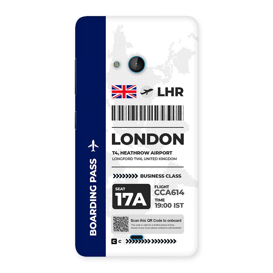 International Boarding Pass London Back Case for Lumia 540