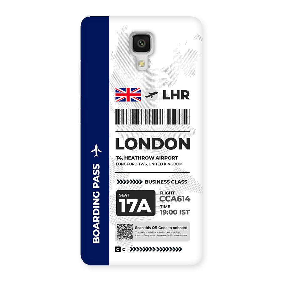 International Boarding Pass London Back Case for Mi4