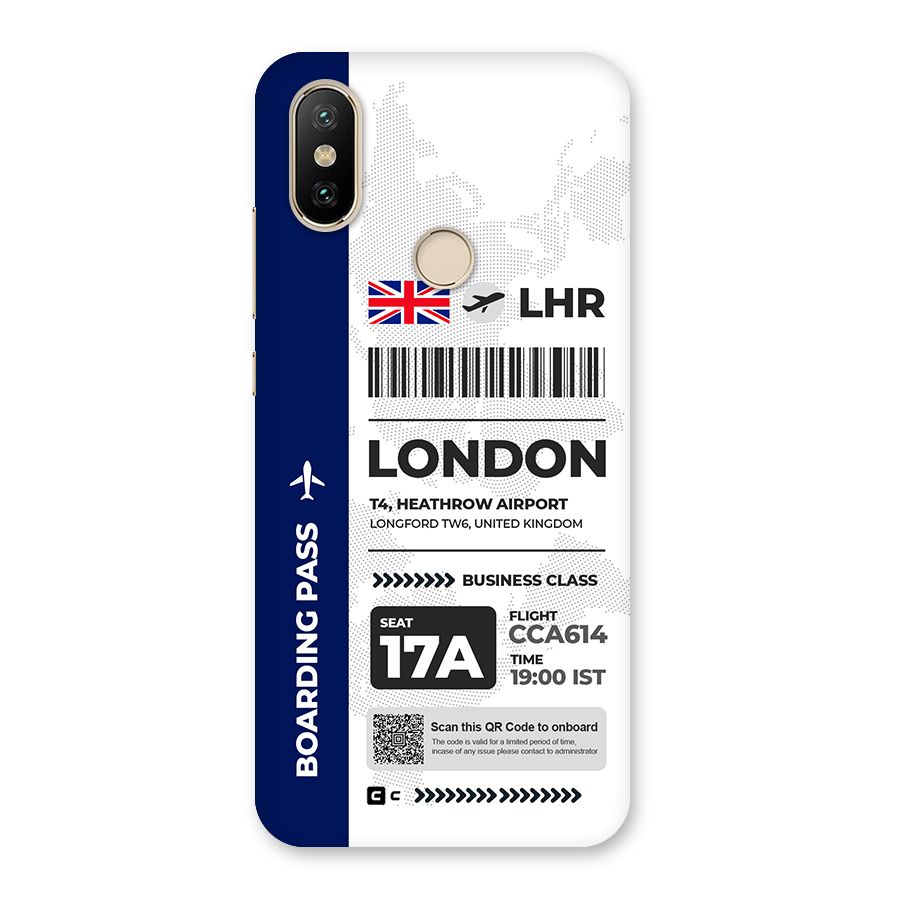 International Boarding Pass London Back Case for Mi A2