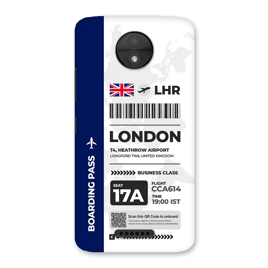 International Boarding Pass London Back Case for Moto C
