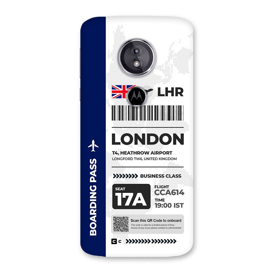 International Boarding Pass London Back Case for Moto E5