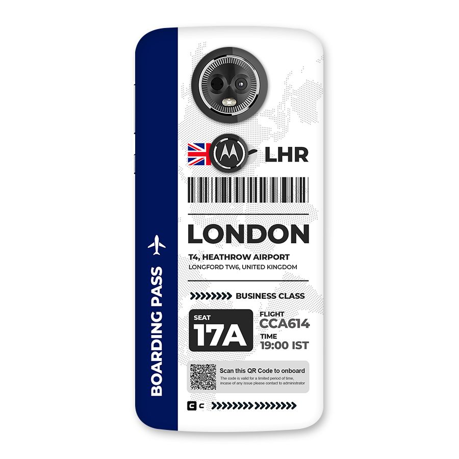International Boarding Pass London Back Case for Moto E5 Plus