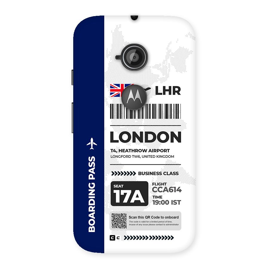International Boarding Pass London Back Case for Moto E 2nd Gen