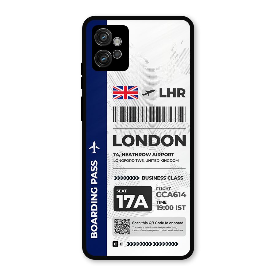 International Boarding Pass London Metal Back Case for Moto G32