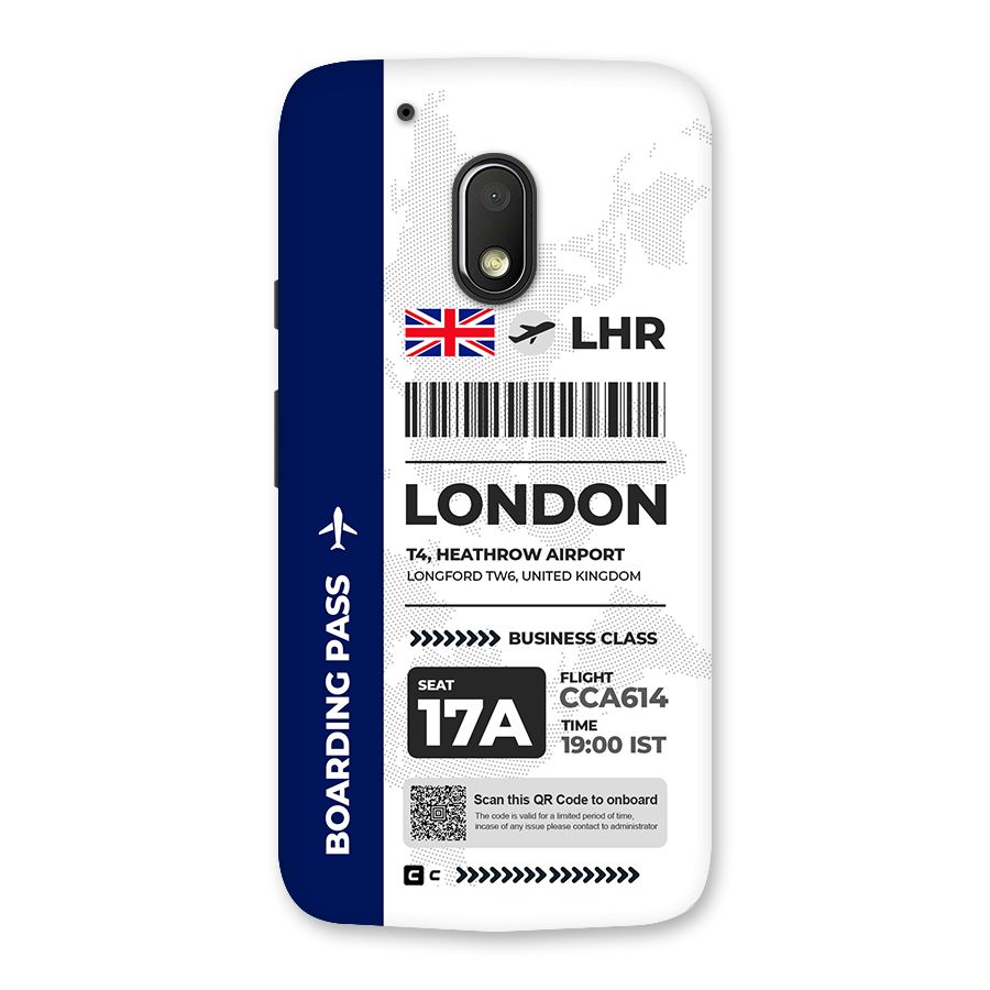 International Boarding Pass London Back Case for Moto G4 Play