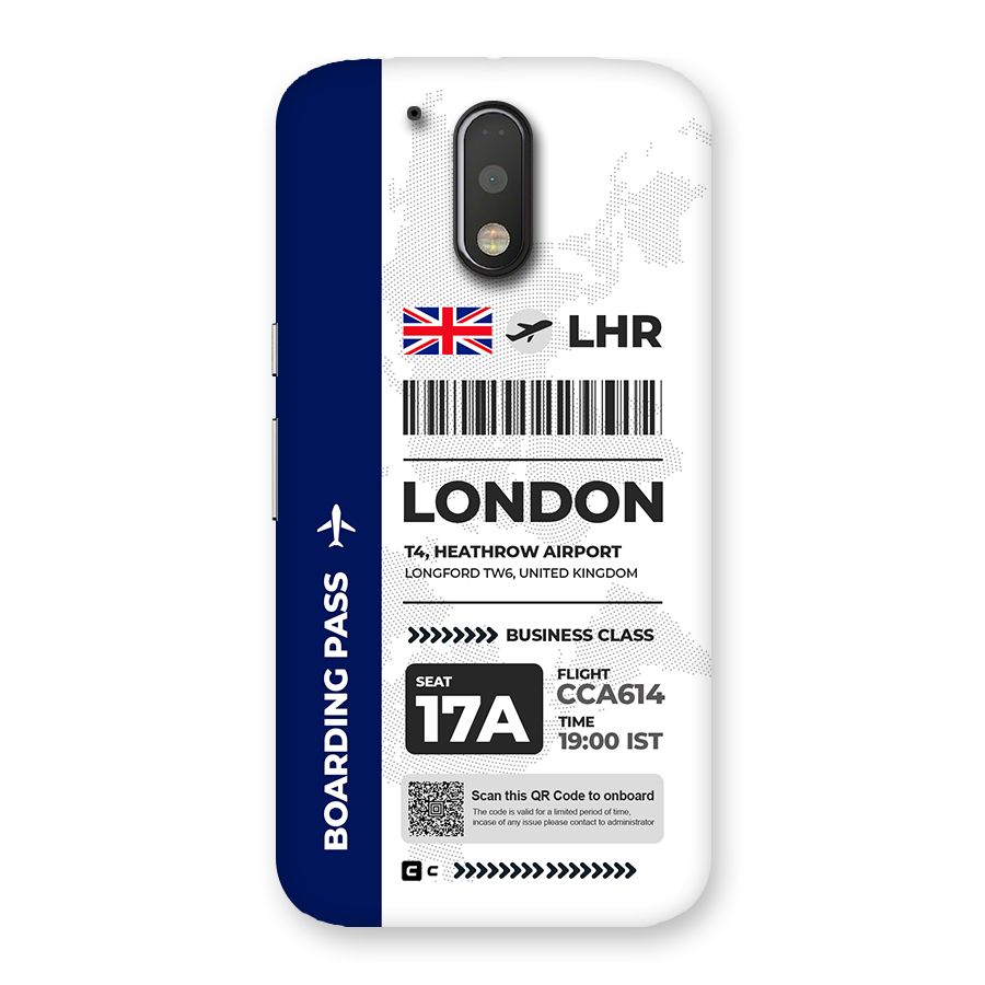 International Boarding Pass London Back Case for Moto G4 Plus