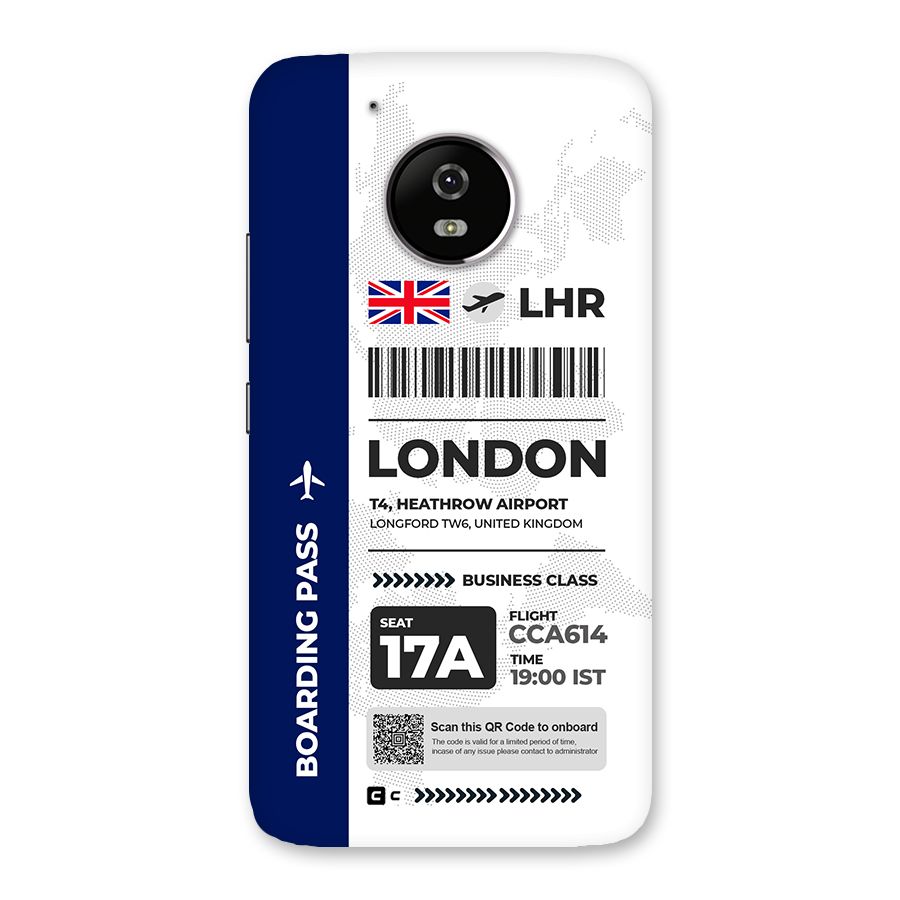 International Boarding Pass London Back Case for Moto G5
