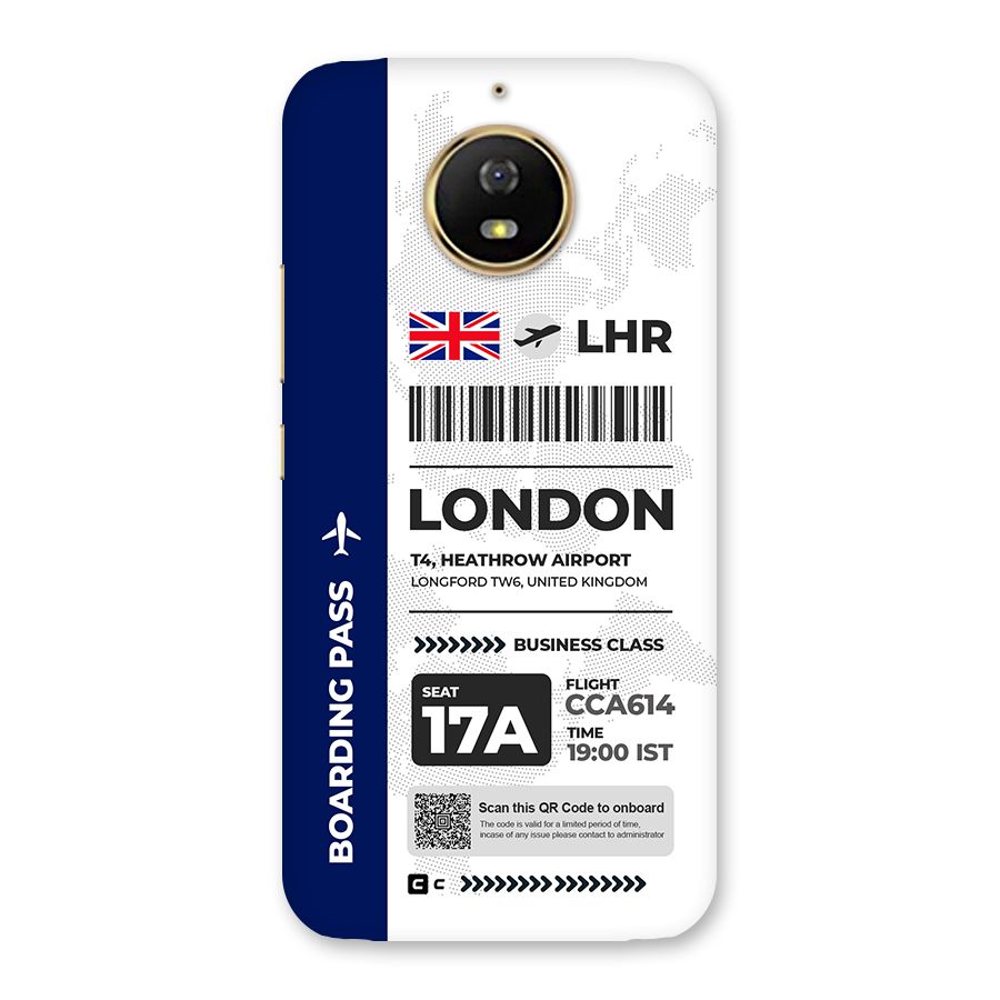 International Boarding Pass London Back Case for Moto G5s