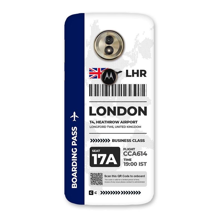 International Boarding Pass London Back Case for Moto G6 Play