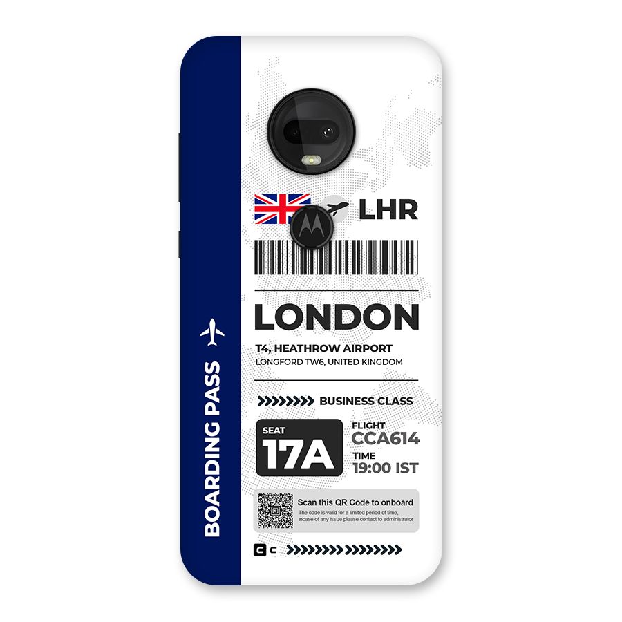 International Boarding Pass London Back Case for Moto G7