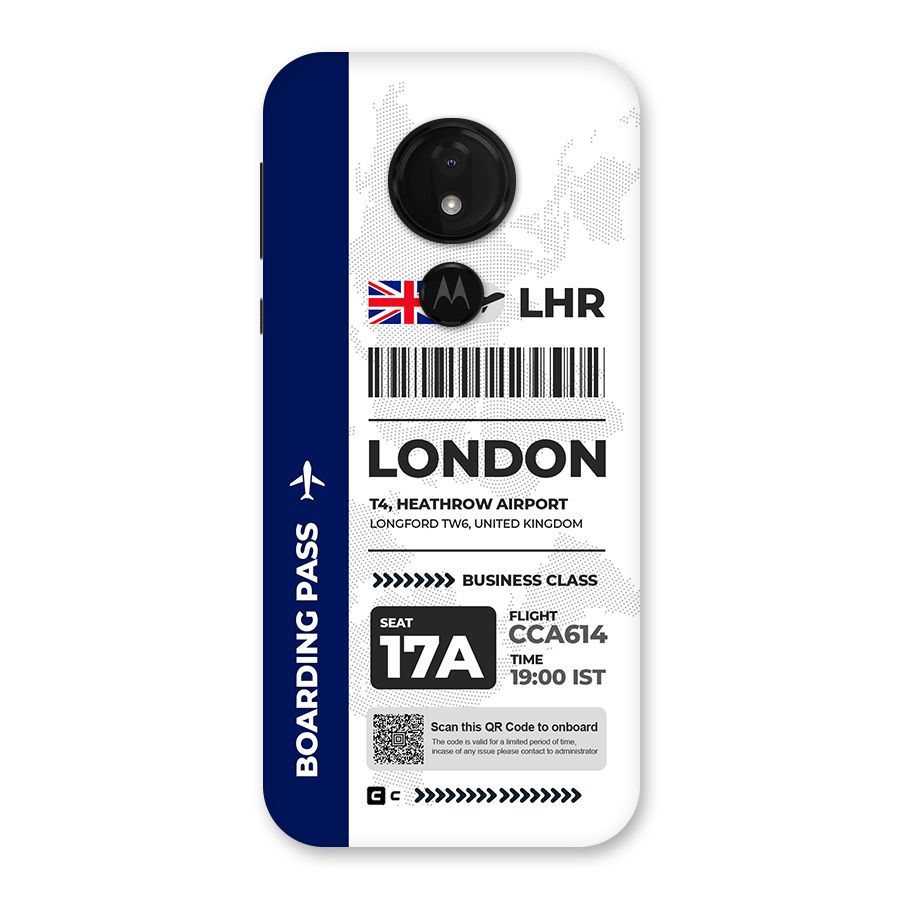 International Boarding Pass London Back Case for Moto G7 Power